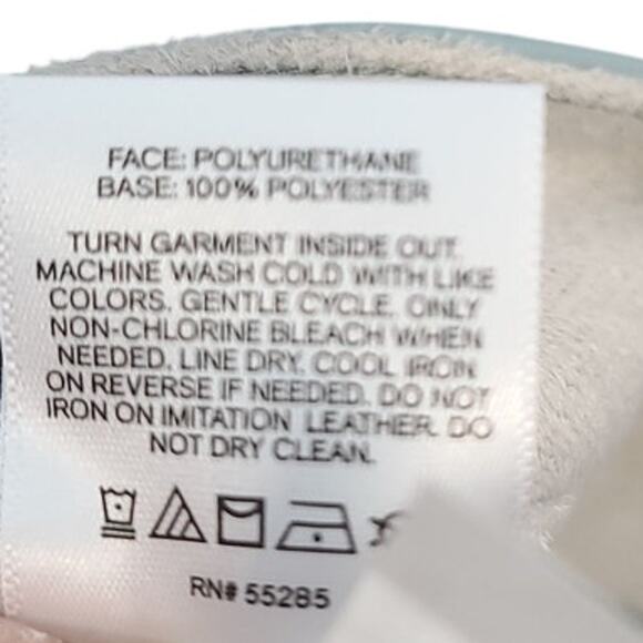 Express Wide Leg High Rise Coated Faux Leather Pants Light Blue Size 6 NWT - Picture 5 of 5